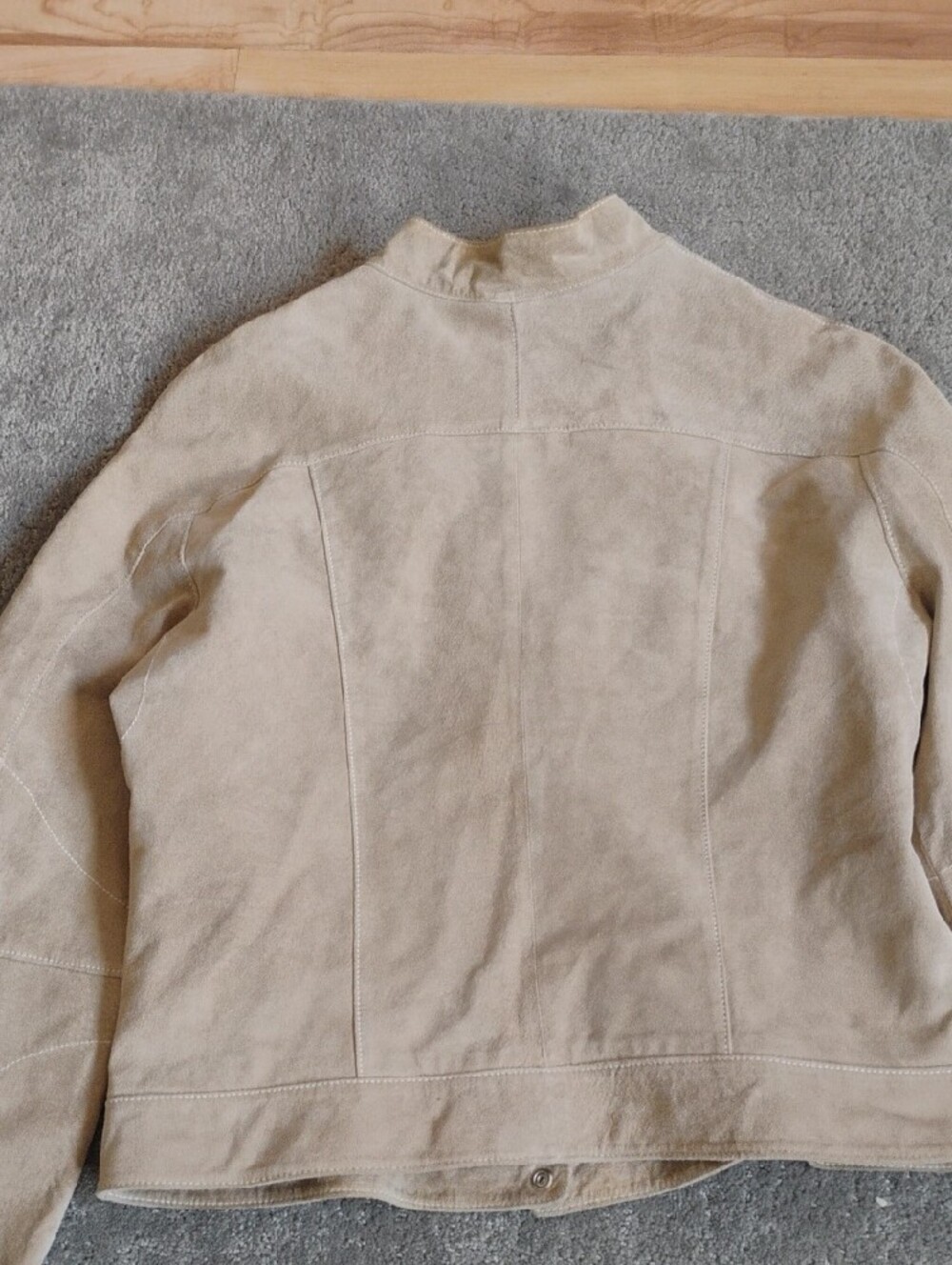 Wilsons Leather Beige Suede Zip Front Jacket - Picture 7 of 12